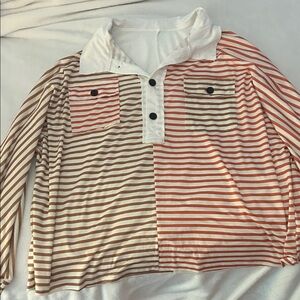 Striped Long Sleeve Polo Shirt